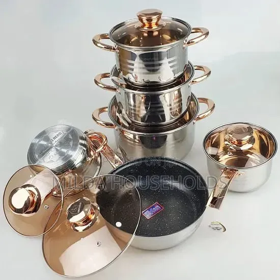 12pc Edebbefg Stainless Steel Cookware Set
