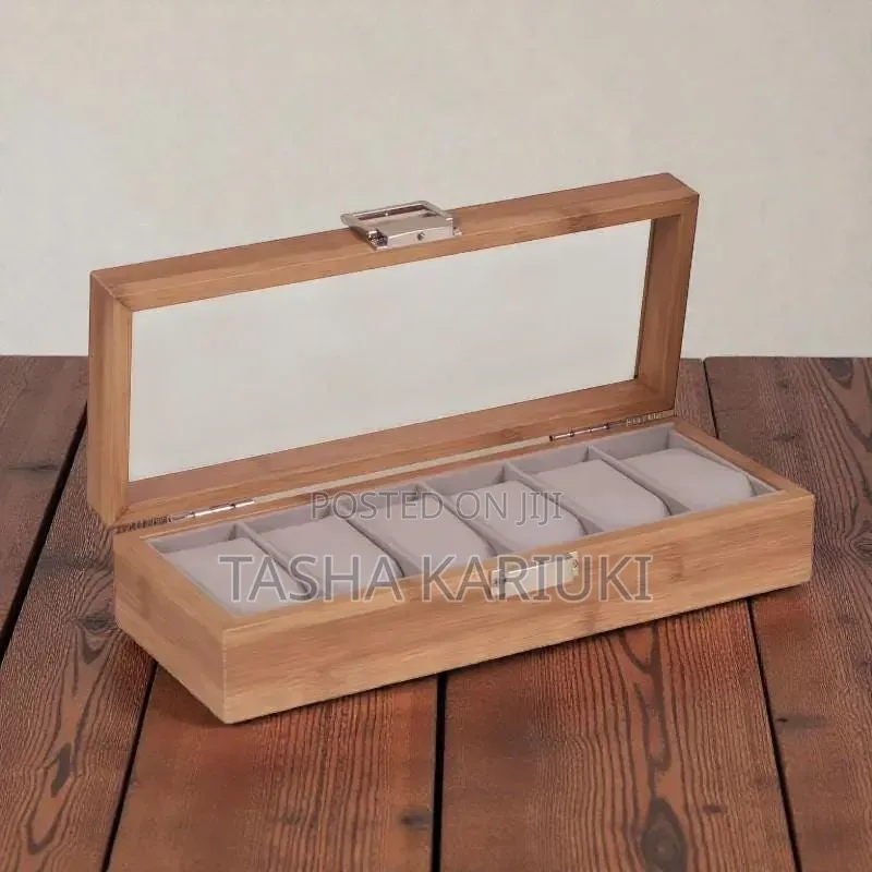 *New Arrival * *Elegant Bamboo 6 Watch Organizer Box