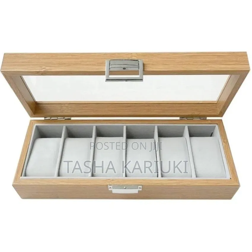 *Elegant Bamboo 6 Watch Organizer Box
