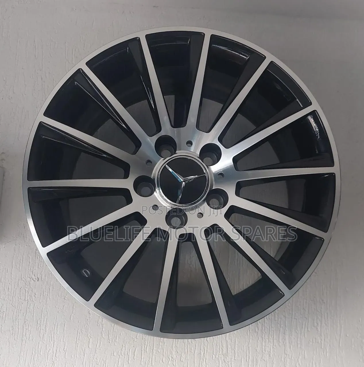 Size 20 Rims for Mercedes Benz ( Black-Silver - Multispoke Wheels)