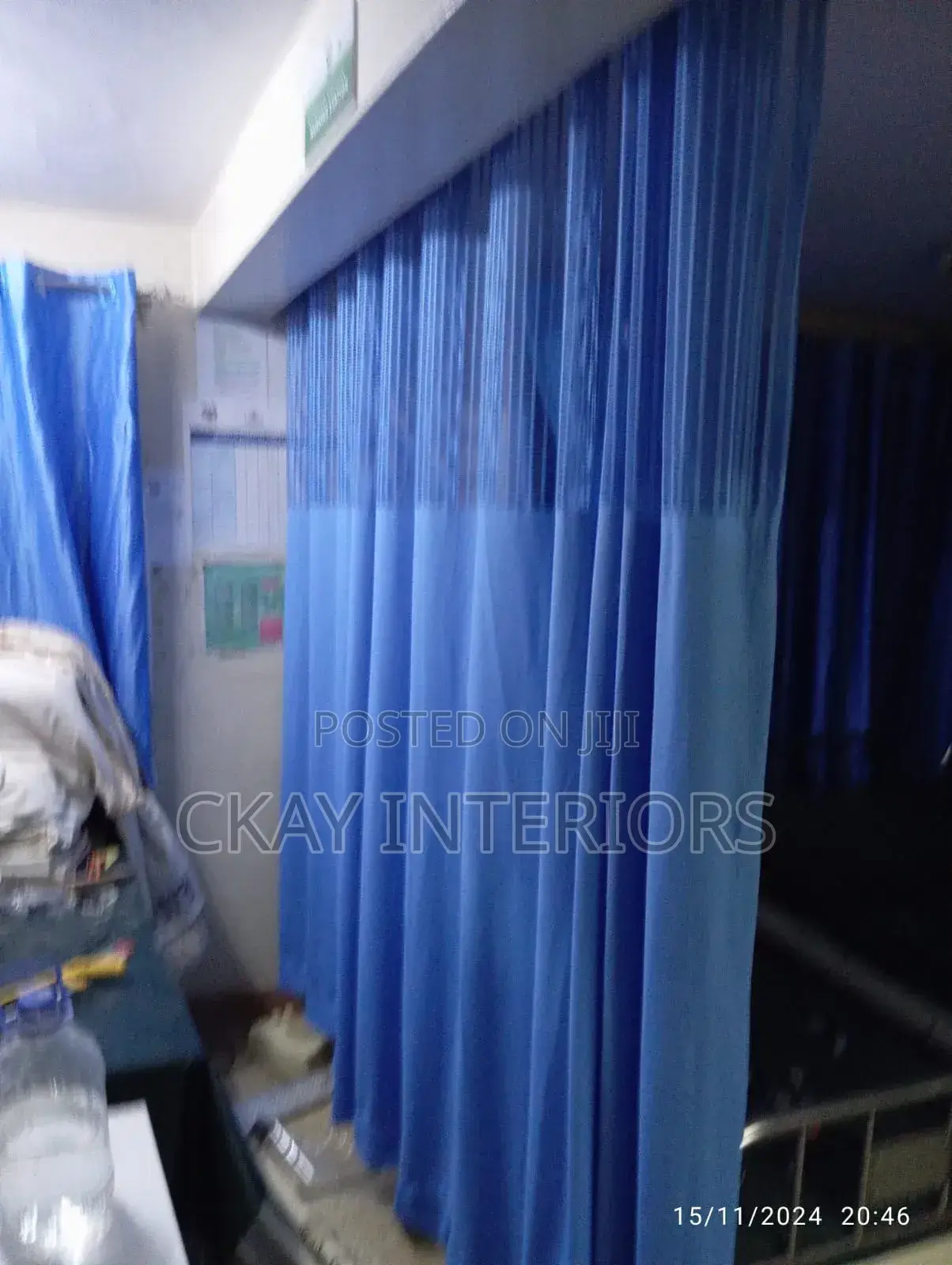 Blue and Cream Ward Privacy Perfeced With Hospital Curtains