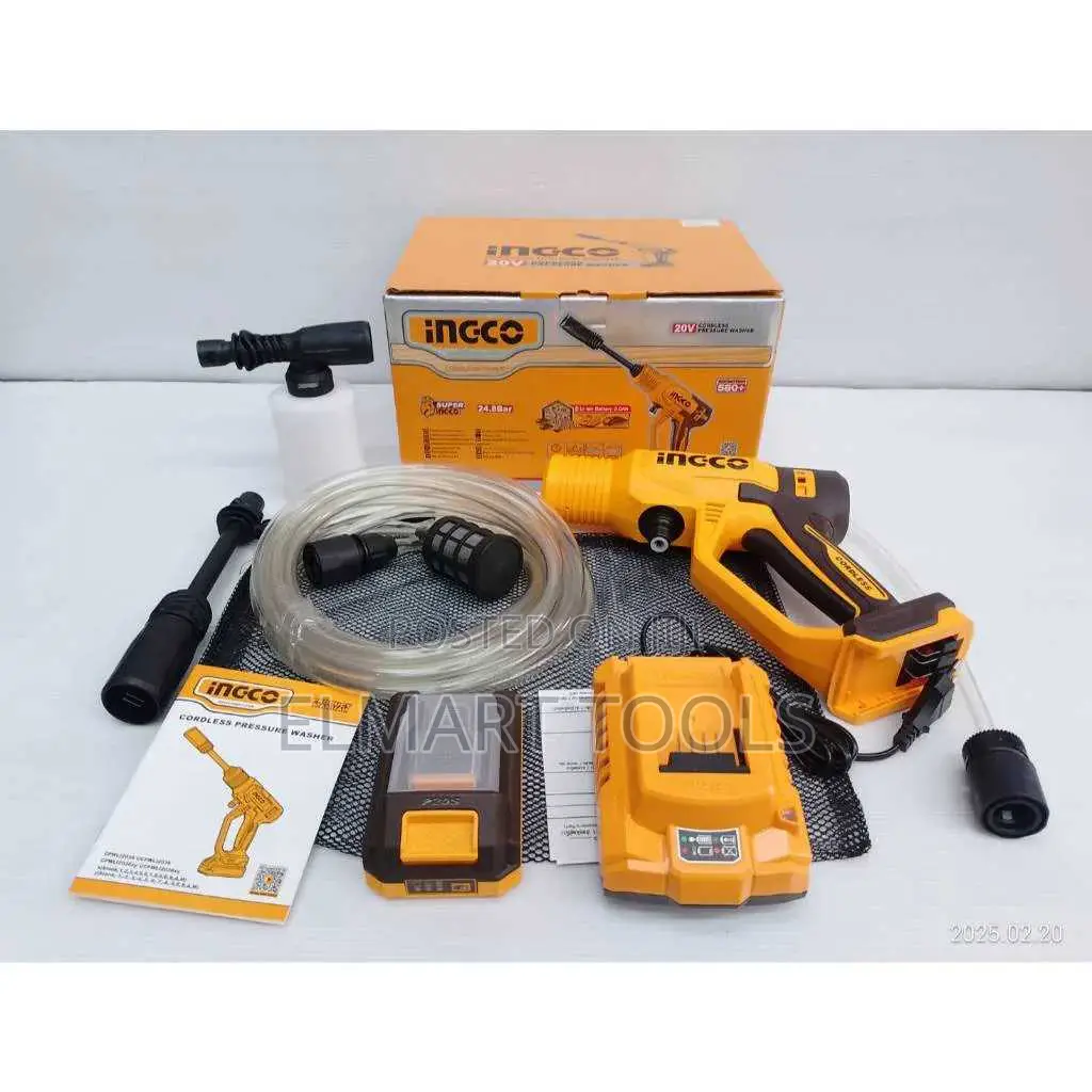 Ingco CPWLI20362 Cordless Pressure Washer 24.8Bar