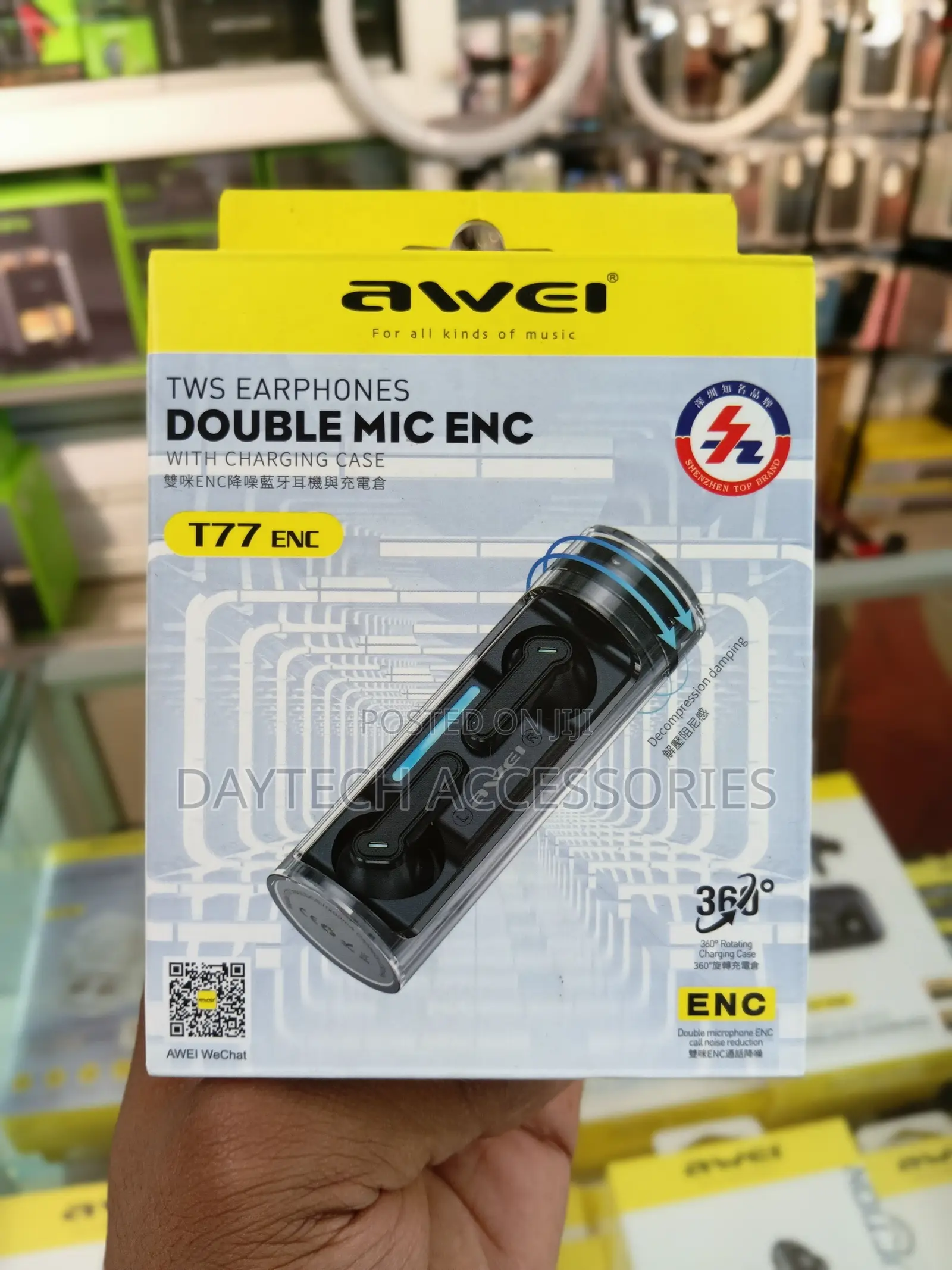 Awei T77 ENC Bluetooth Earphones in Black