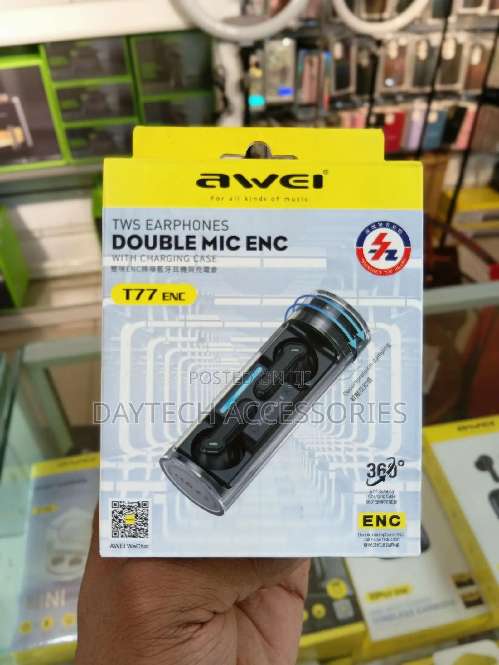 Awei T77 ENC Bluetooth Earphones in Black
