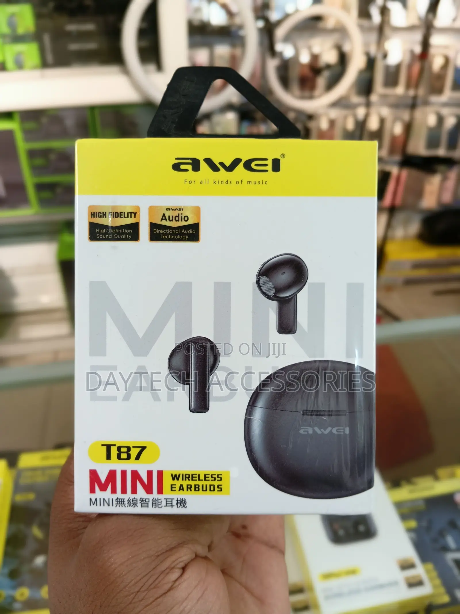 AWEI T87 Bluetooth 5.3 Mini Wireless Earbuds IN BLACK
