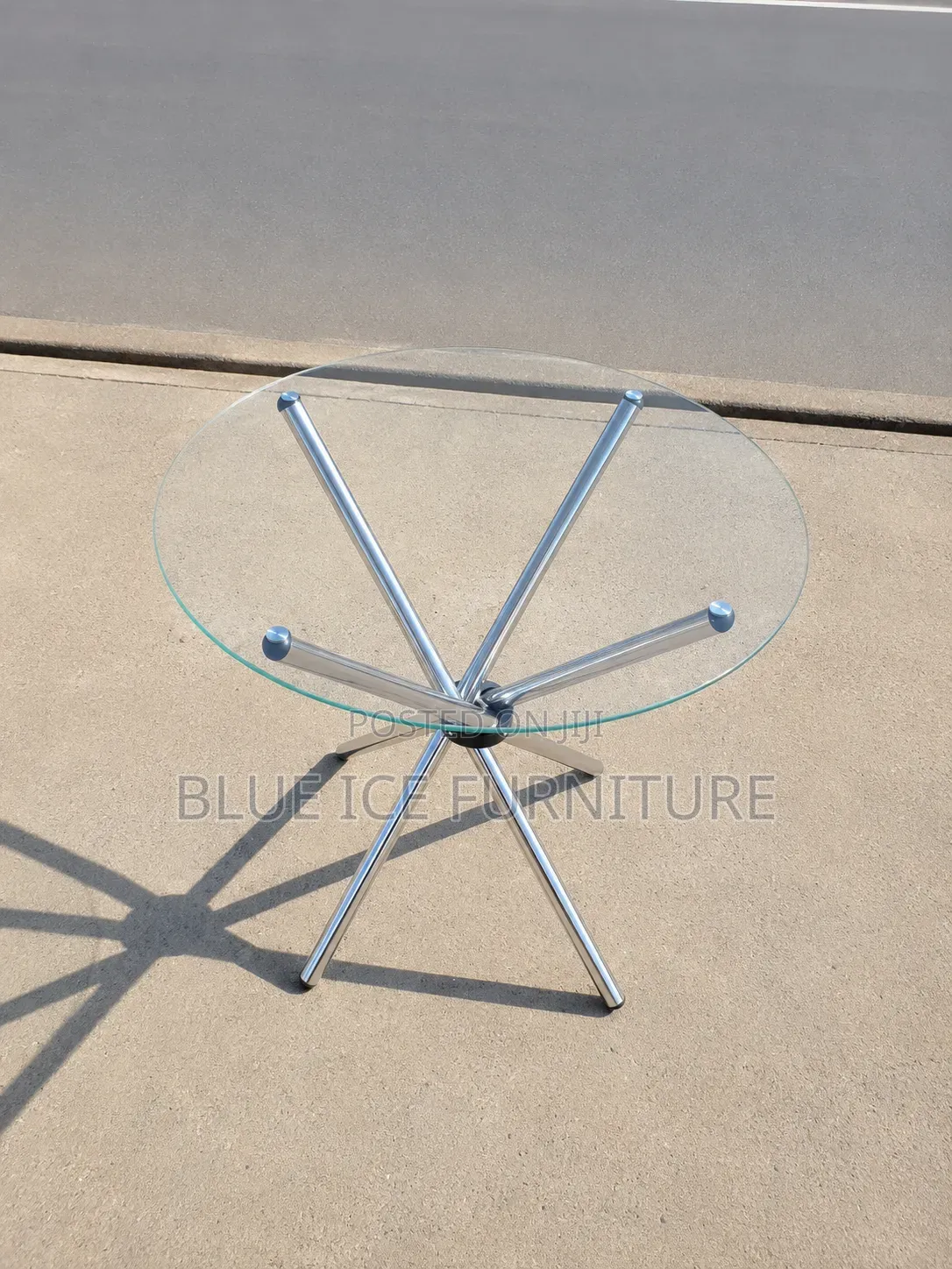 Modern Round Glass Coffee Table Transparent With Chrome Legs