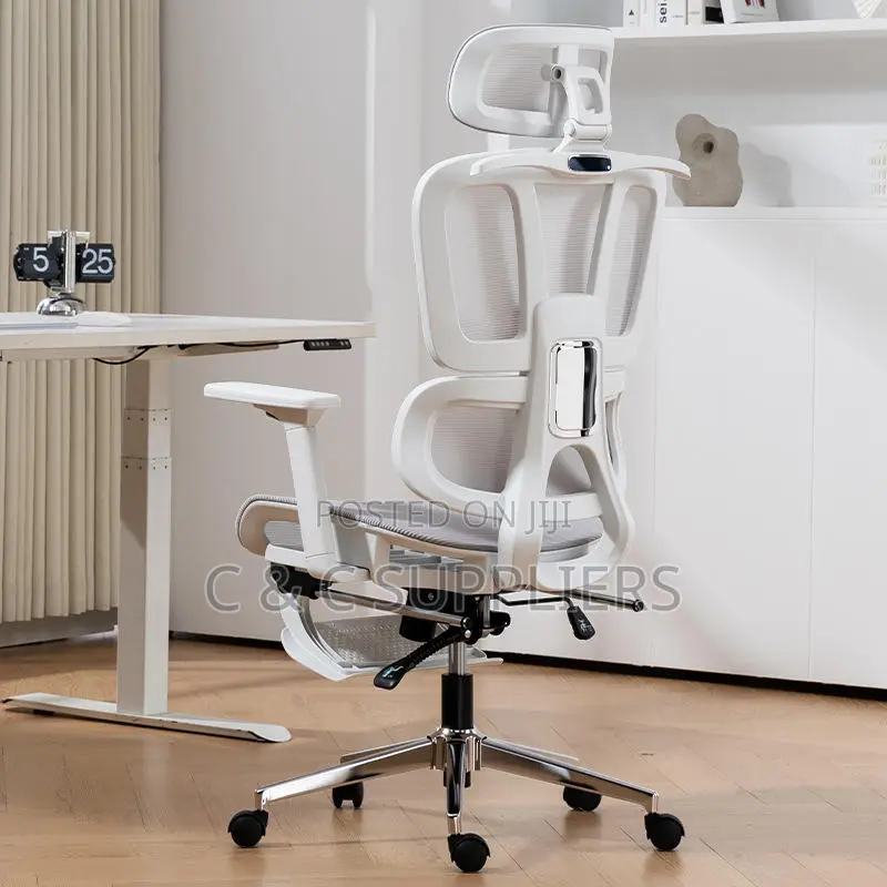 Office White Ergonomic Seat With Armrest