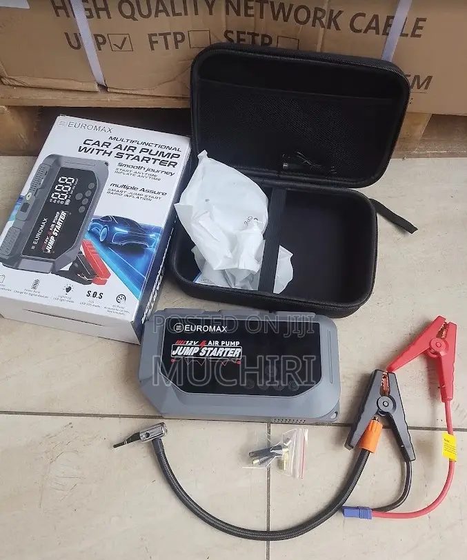 Euromax Vehicle 12v Rechargeable Battery Jumpstarter N Tyre Inflator