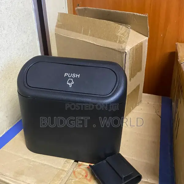 Car Cup Holder Trash Bin With Push Lid and Leakproof Design
