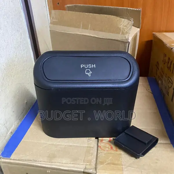 Car Cup Holder Trash Bin With Push Lid and Leakproof Design