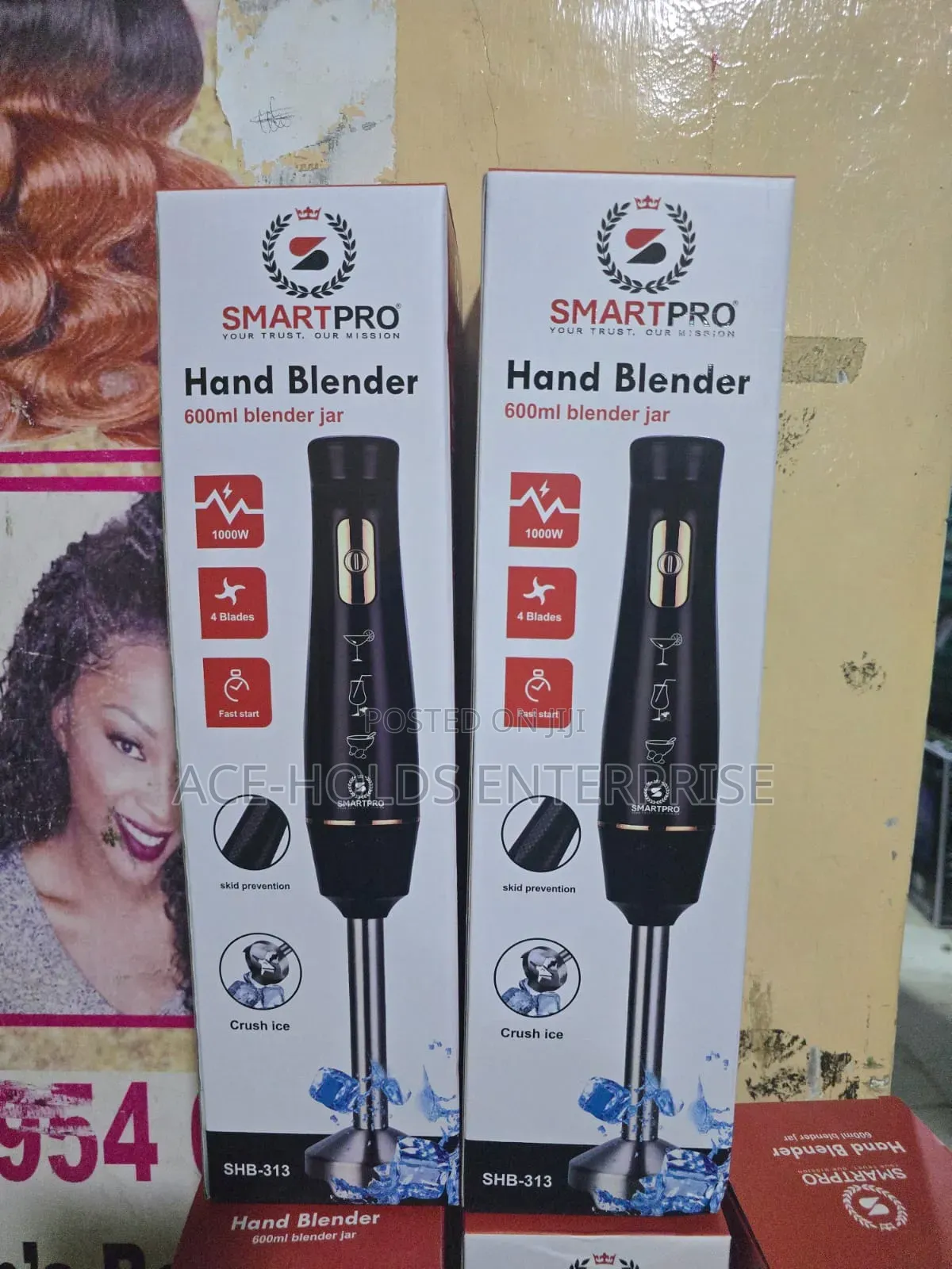 1000watts - Smartpro Hand Blender With Jar, 4 Blades
