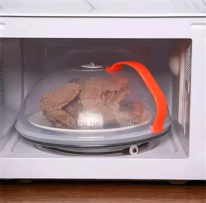 Heat Resistant BPA FREE Plastic Microwave Cover - Orange Handle