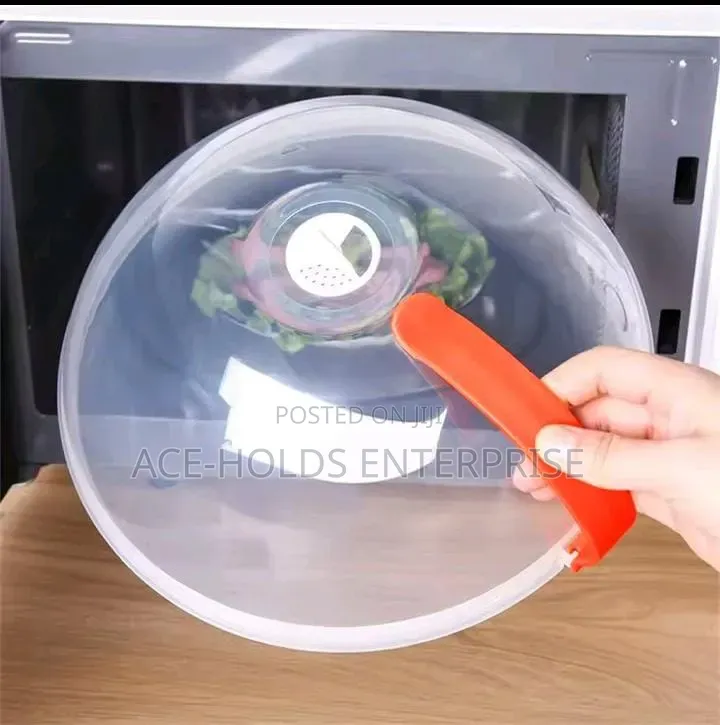 Heat Resistant BPA FREE Plastic Microwave Cover - Orange Handle