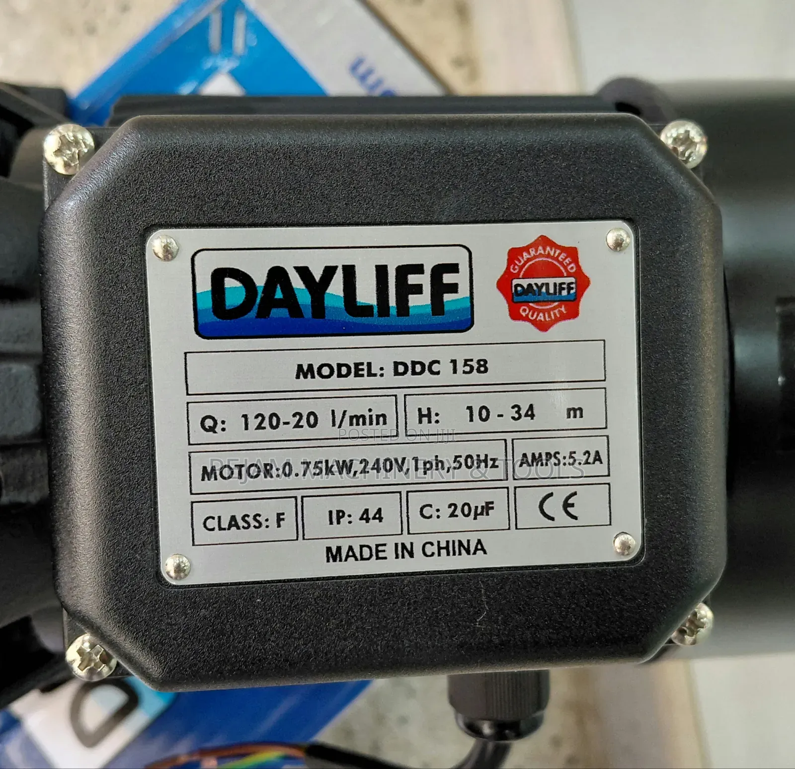 Dayliff DDC 158 Centrifugal Booster Pump 120l/Min Max Head 34metres