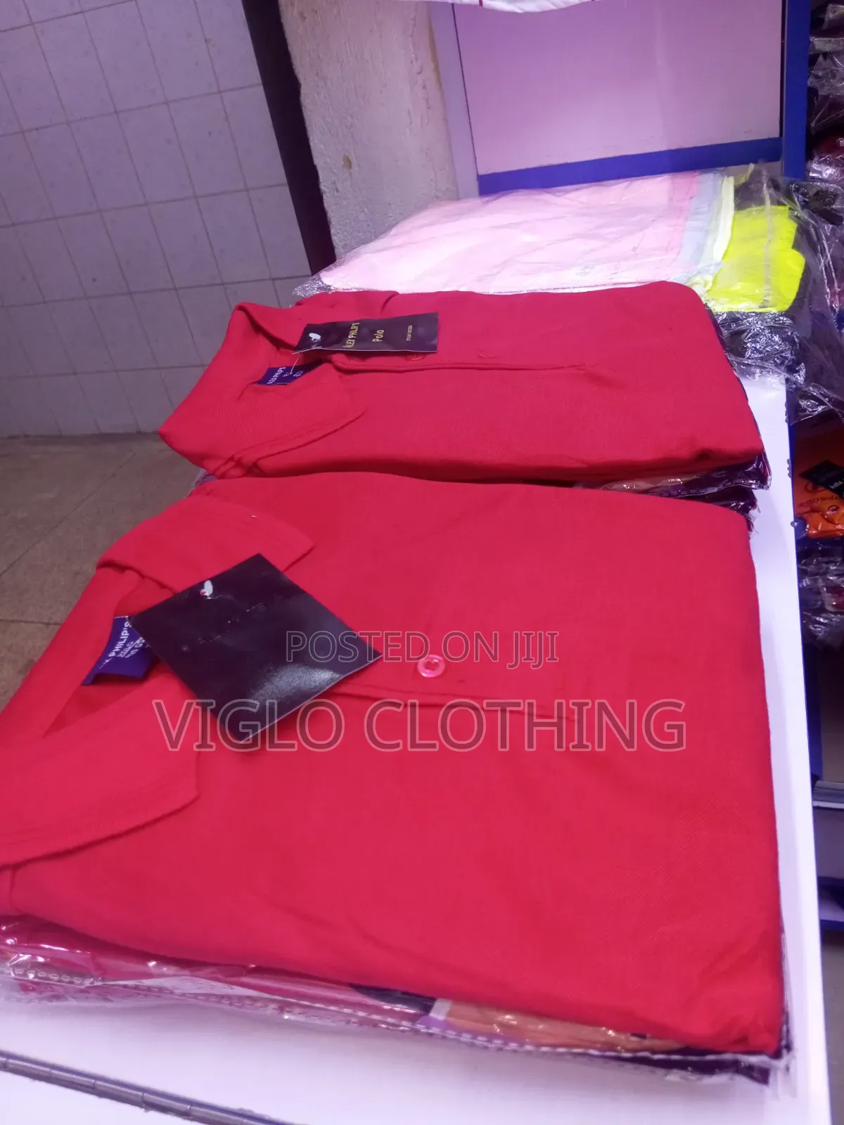 Plain Red Poloshirts in Wholesale and Single Orders