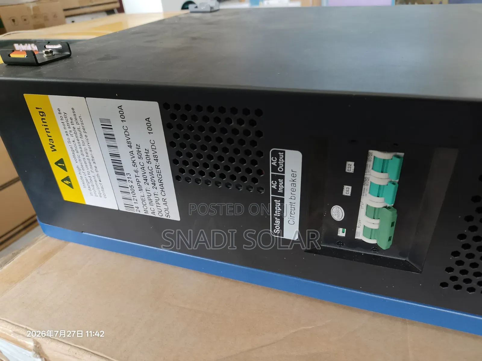 Second Hand 6.5kva-48v Snadi Low Frequency Hybrid Inverter