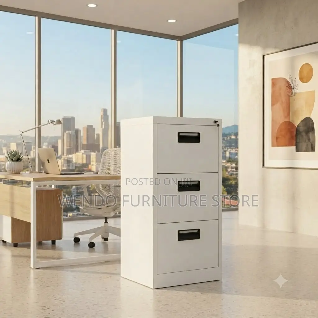 Office Cabinet; Three Lockers Steel Documents Storage Cabinets