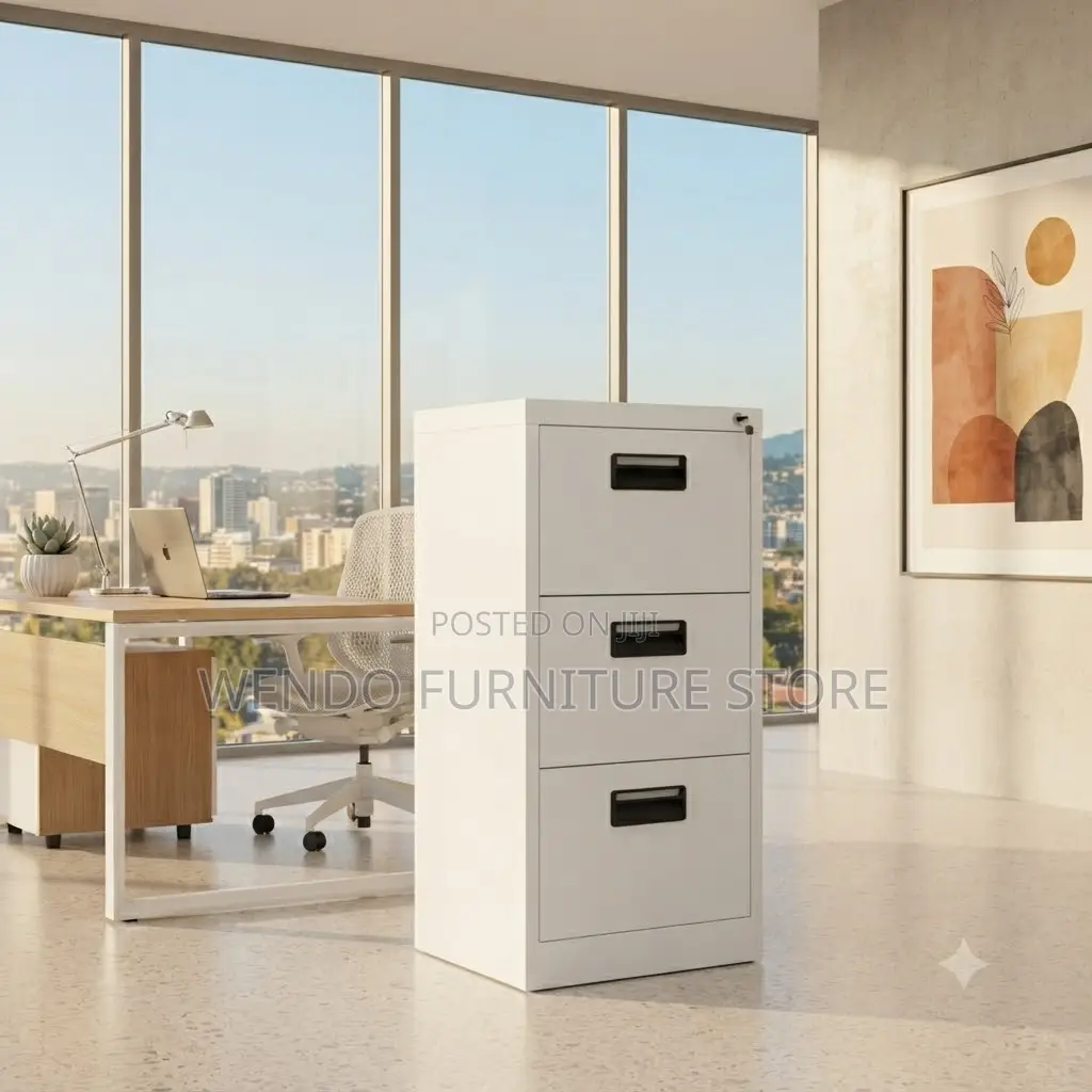 Office Cabinet; Three Lockers Steel Documents Storage Cabinets