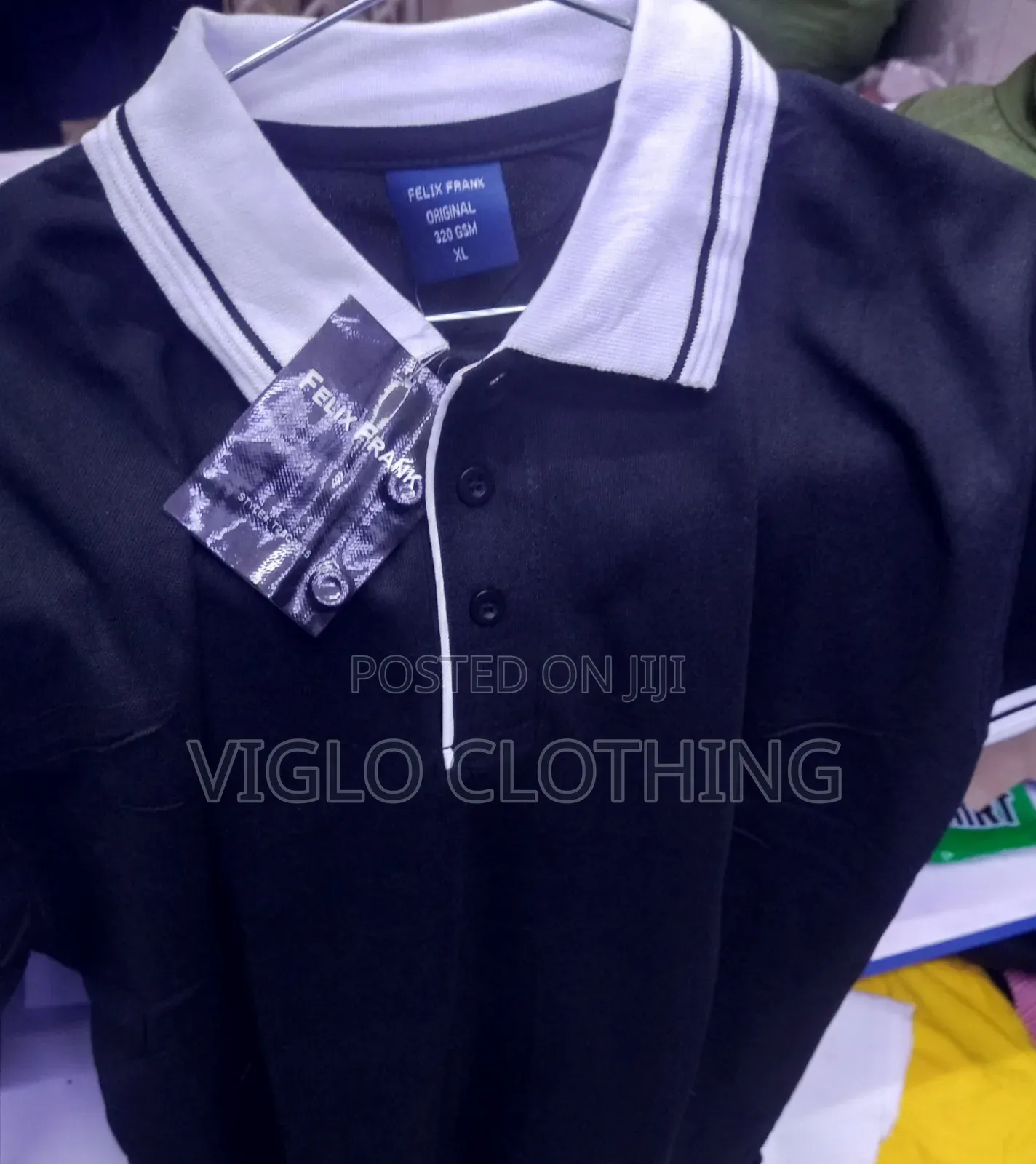 White Body, Collar Black Poloshirts