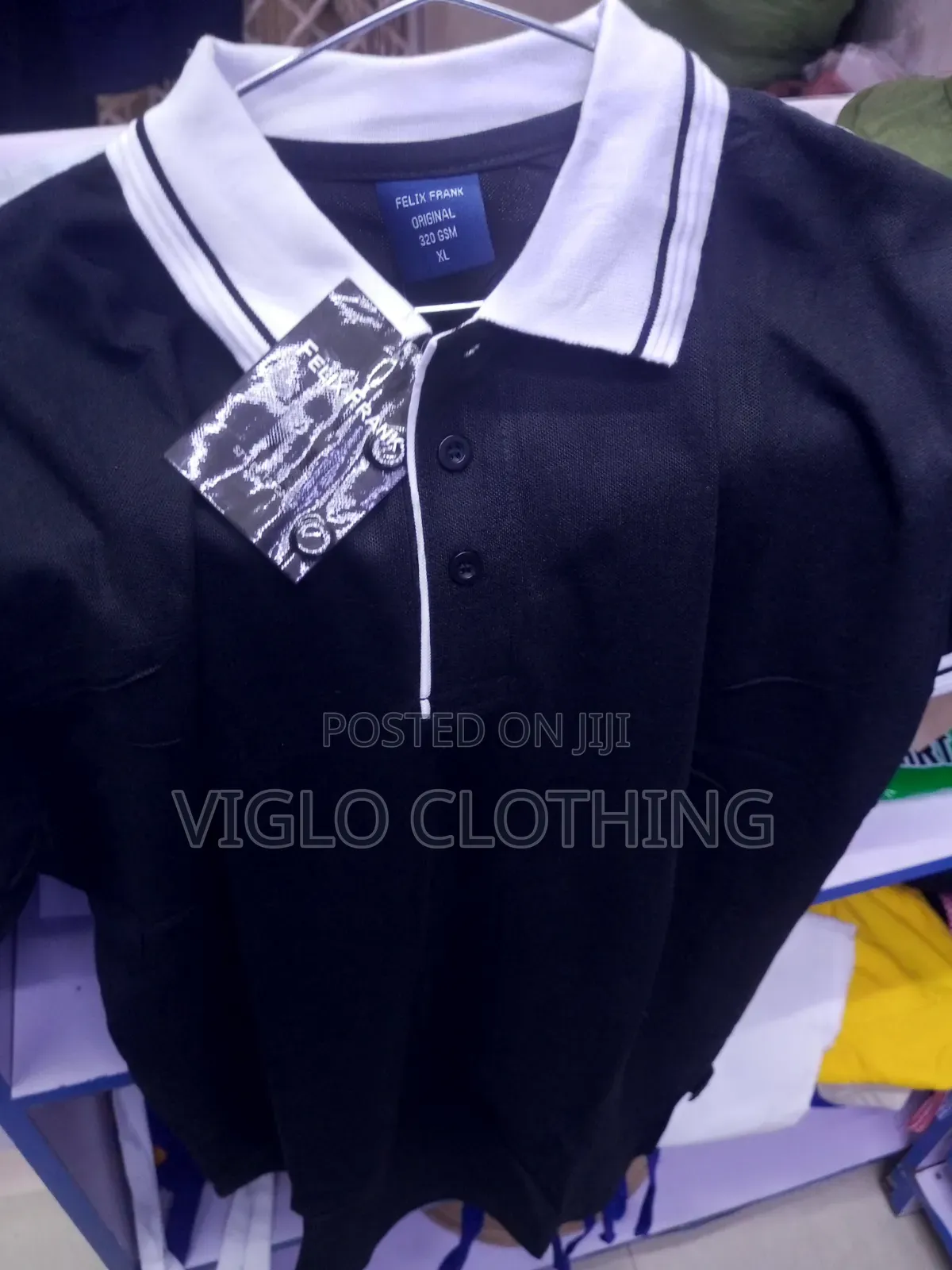White Body, Collar Black Poloshirts