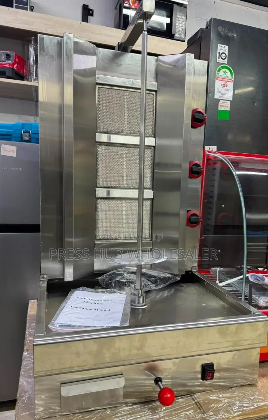 Commercial 3-Burner Gas Shawarma Machine – Stainless Steel