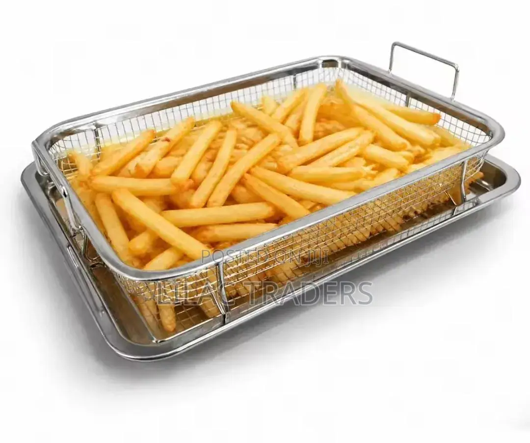 *Heat Resistant Stainless Steel French Fries Basket + Tray*
 Medium
