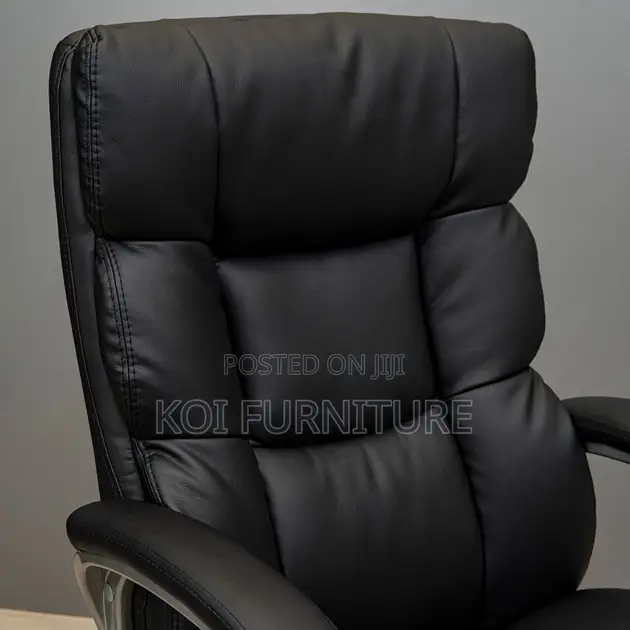 Office Chairs; Executive Black High Back Office Leather Chair