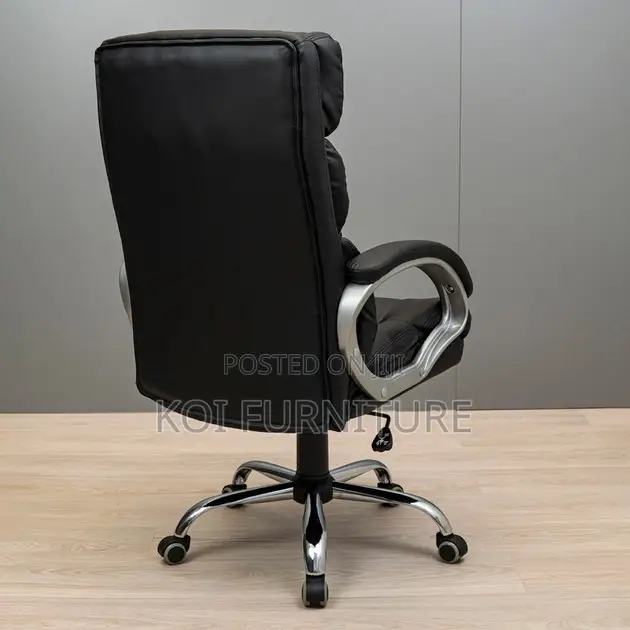 Office Chairs; Executive Black High Back Office Leather Chair