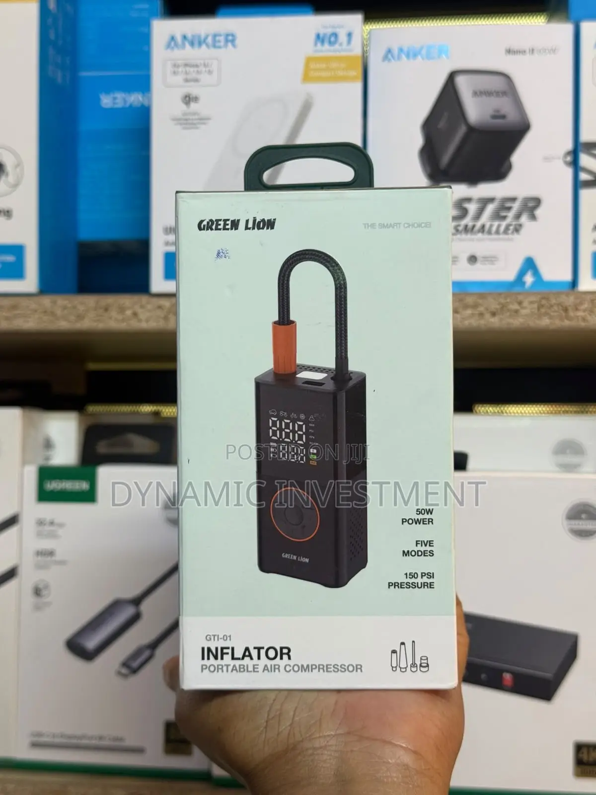 Green Lion Inflator Portable Air Compressor Cordless Electric Air Pump