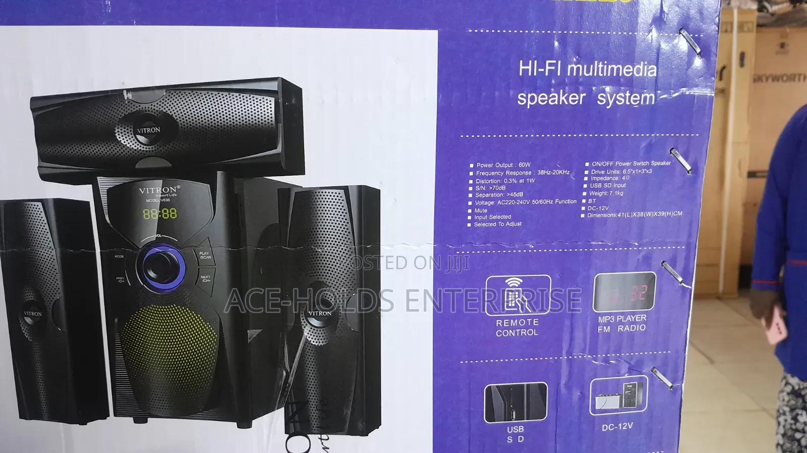 Vitrin 3.1ch Hi-Fi Multimedia Sub-Woofer 60W AC-DC - V636