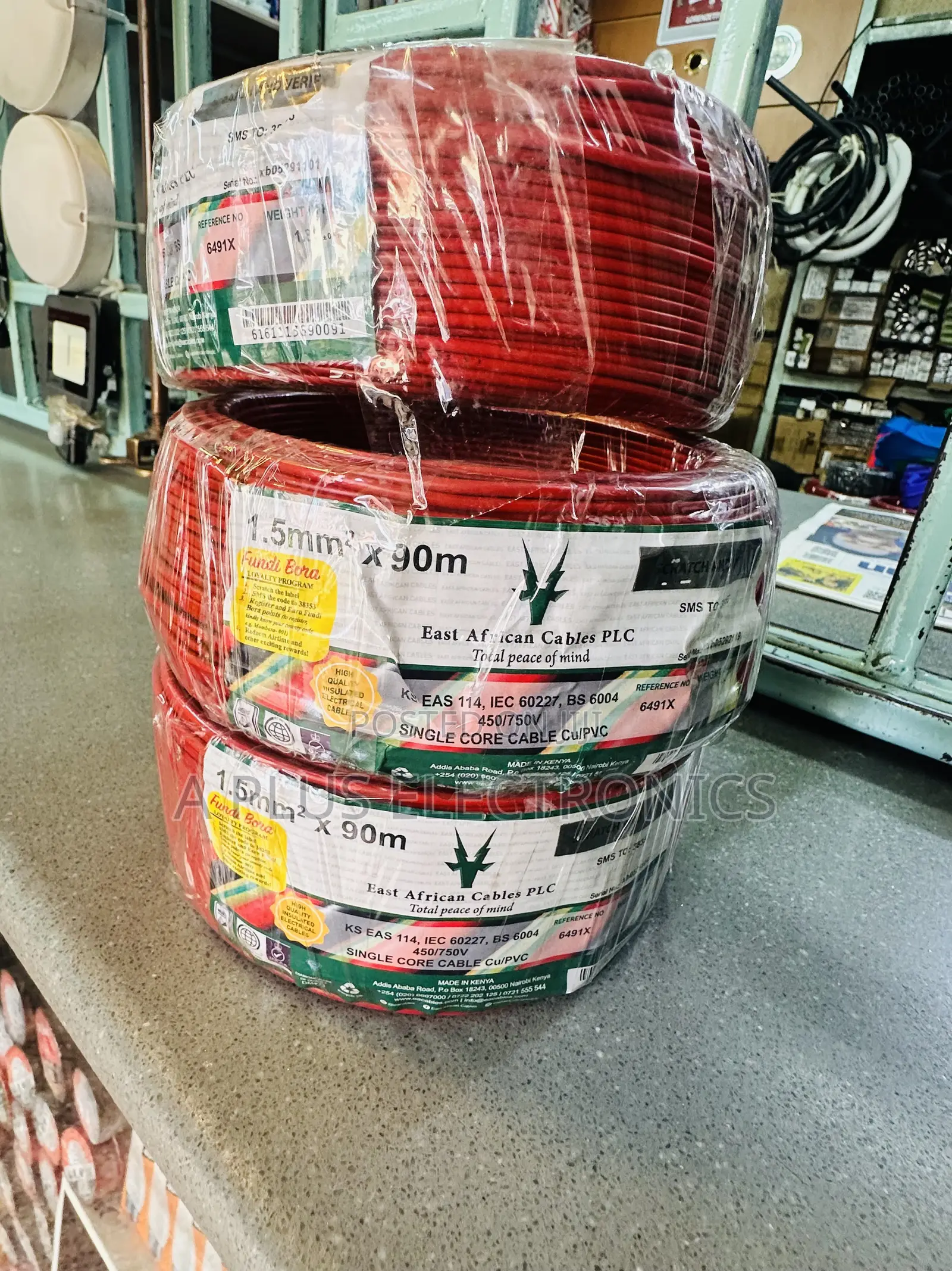 East Africa Cable 1.5mm Single Red 90m Genuine Electrical Cable