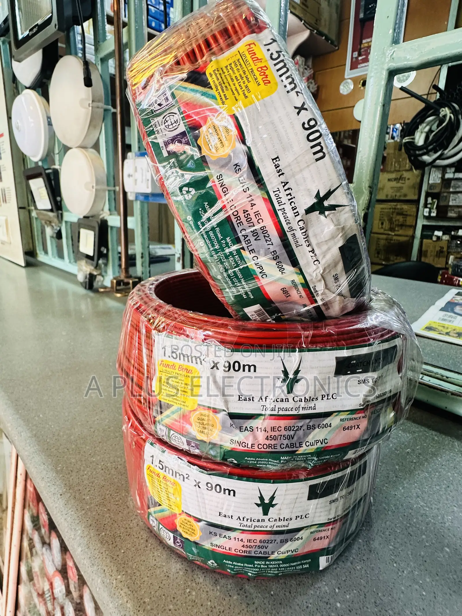 East Africa Cable 1.5mm Single Red 90m Genuine Electrical Cable