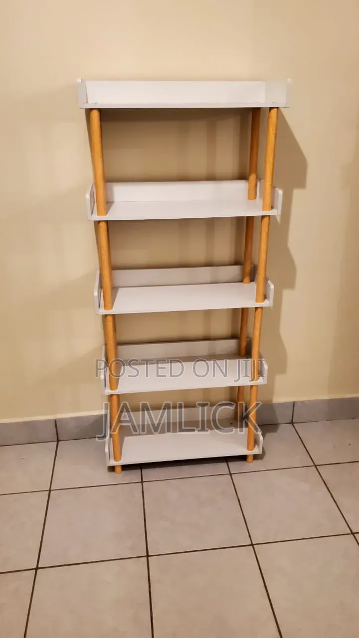 5 Tier Open Wooden Bookcase - Id