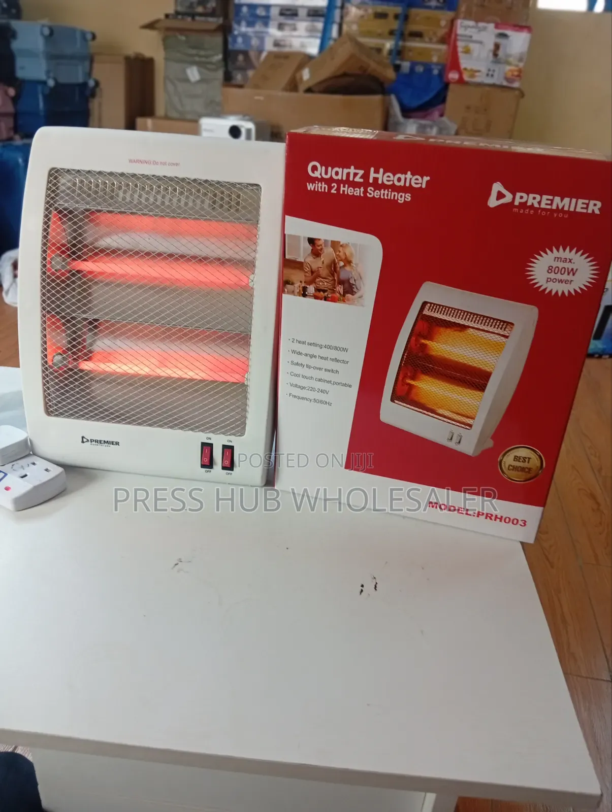 Premier 800W Quartz Room Heater – PRH003 Portable Electric Heater