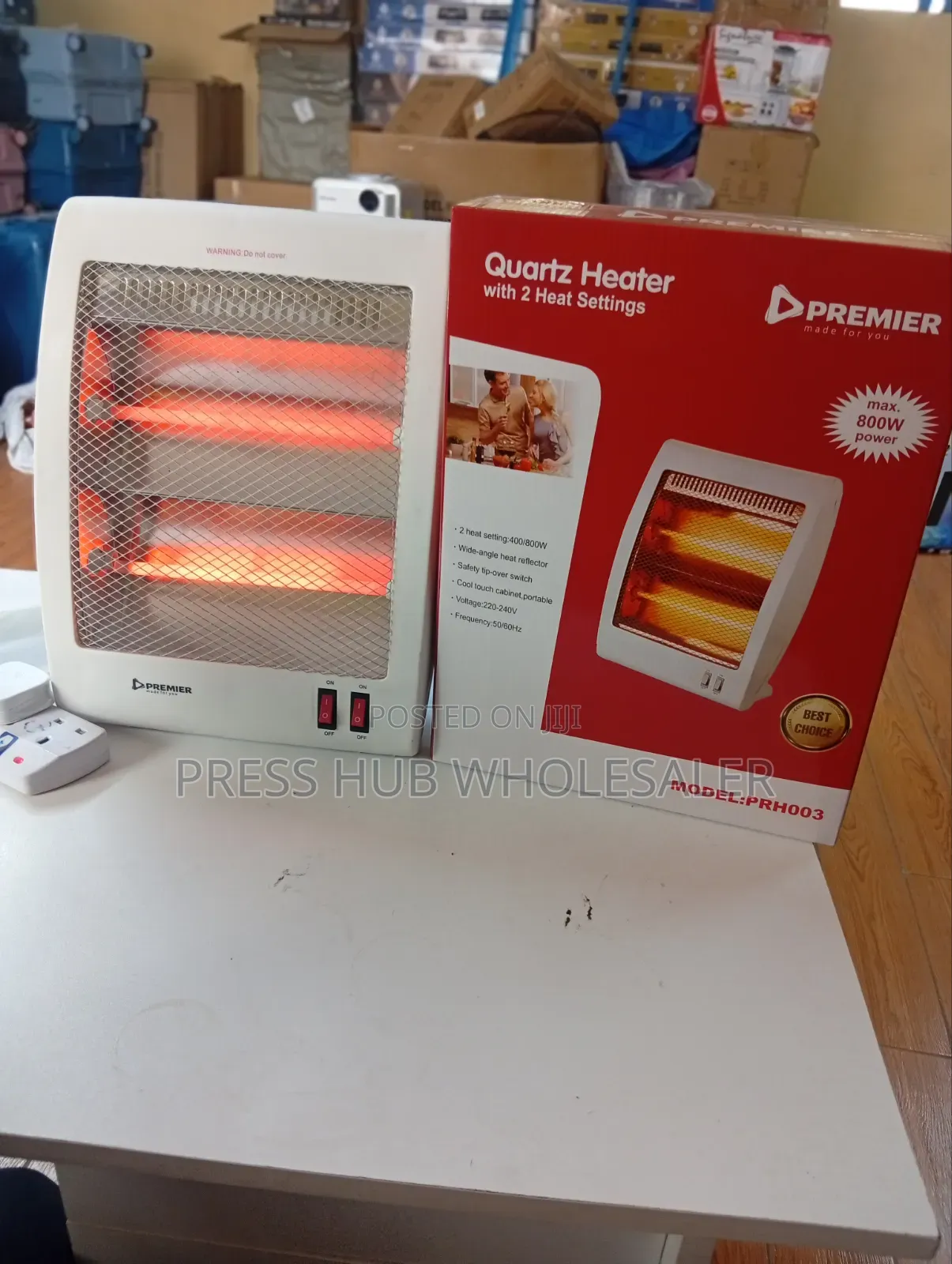 Premier 800W Quartz Room Heater – PRH003 Portable Electric Heater