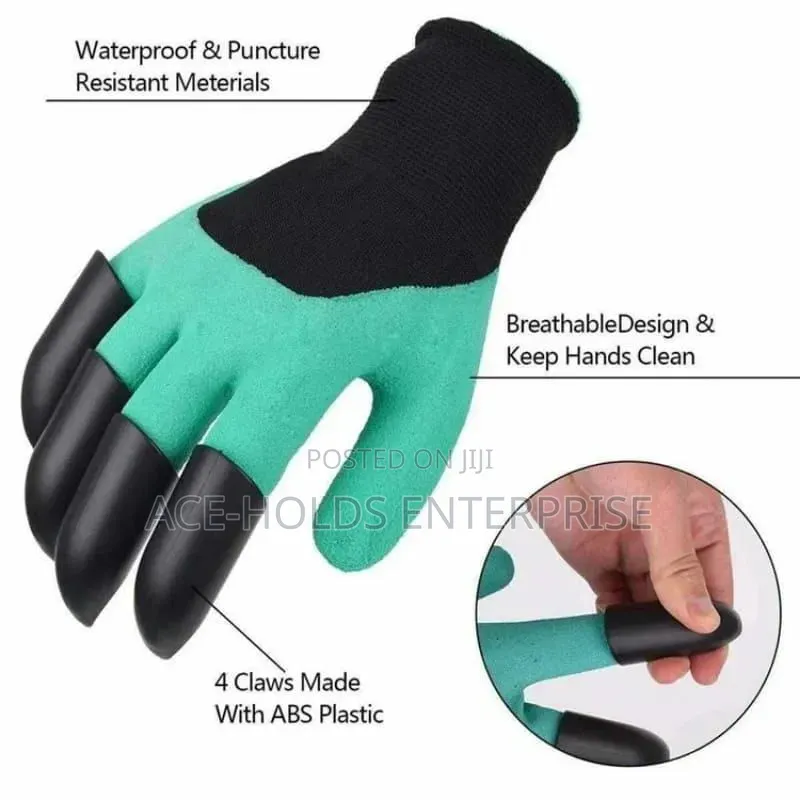 Water Proof Designed Garden Planting Digging Glove Abs Plastic Claws