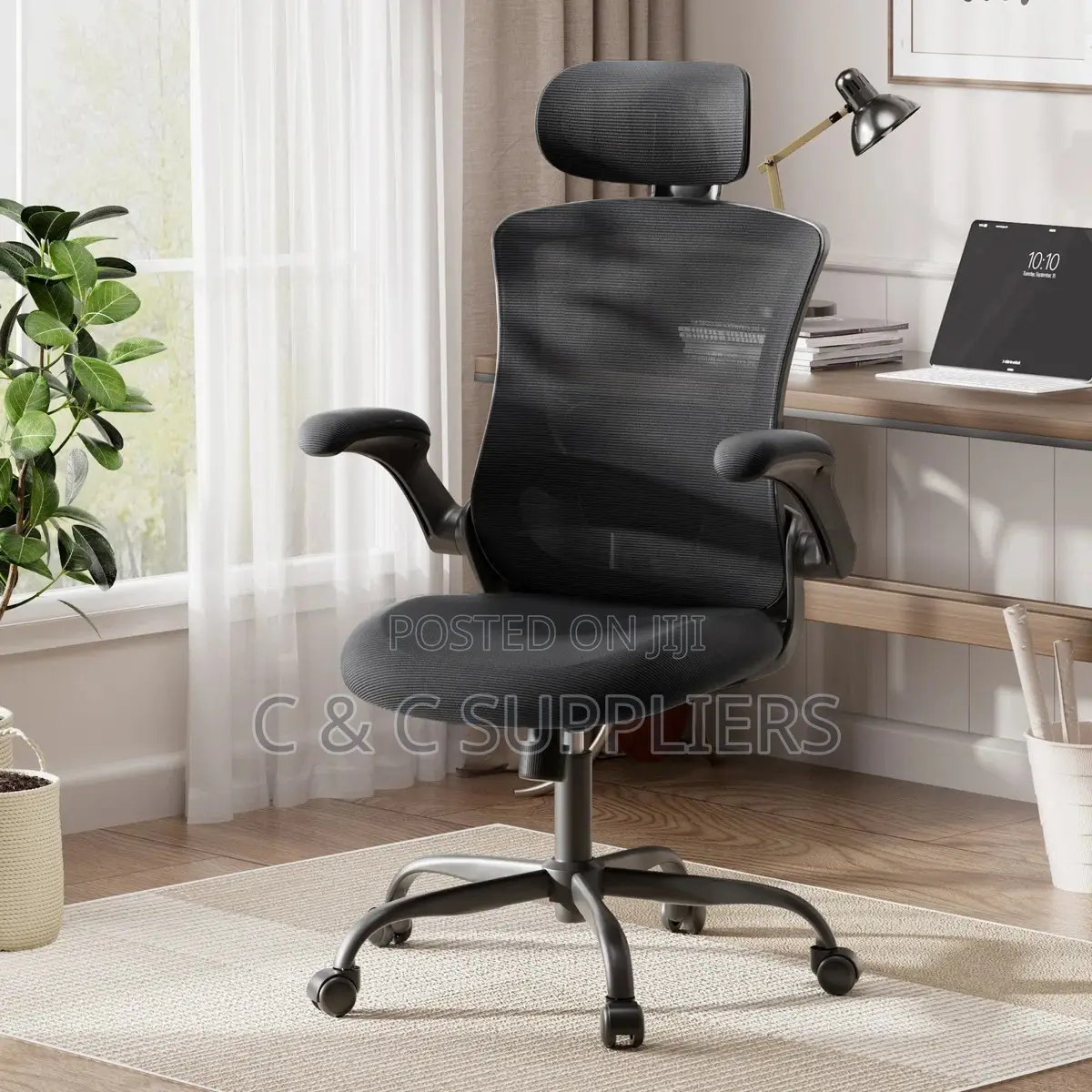 Mesh Task Chair With Flip-Up Arms