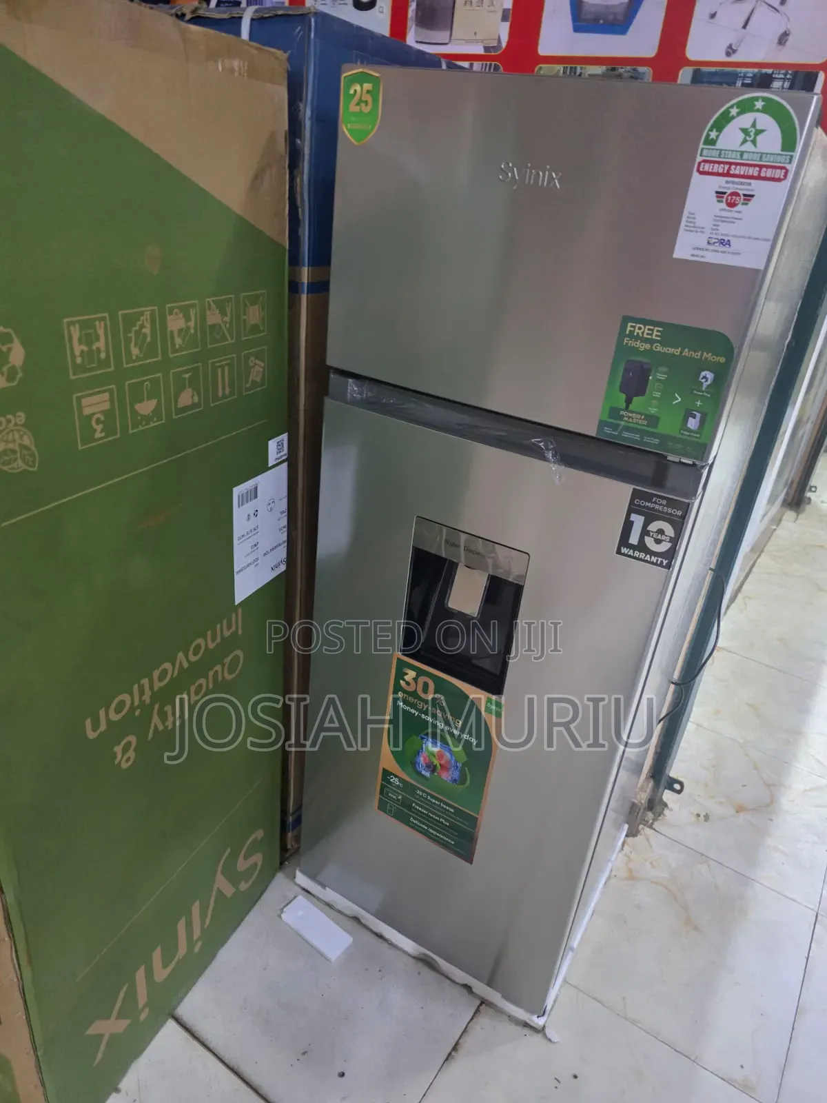 Synix 210l Silver Refrigerator With Water Dispenser
