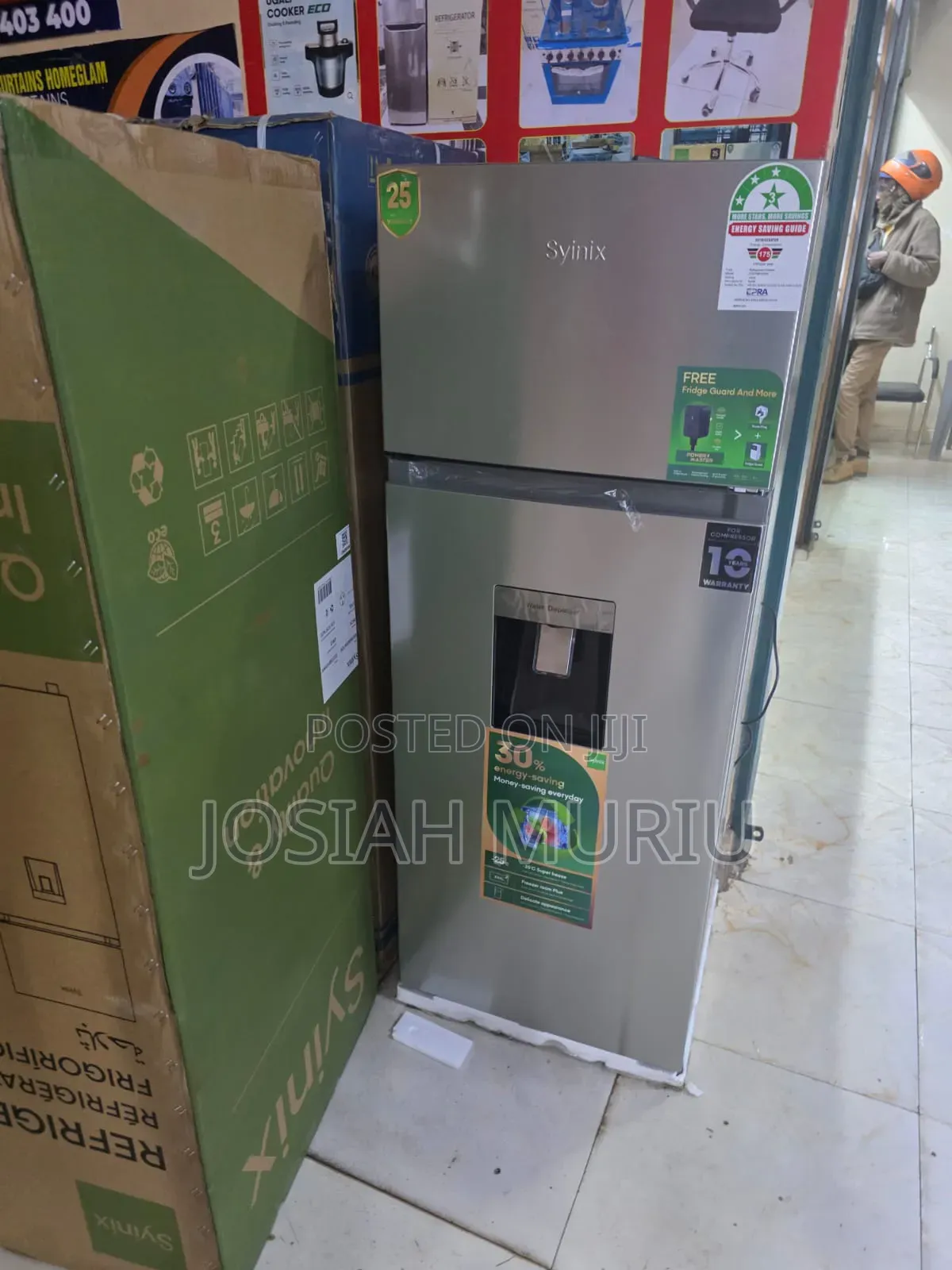 Synix 210l Silver Refrigerator With Water Dispenser