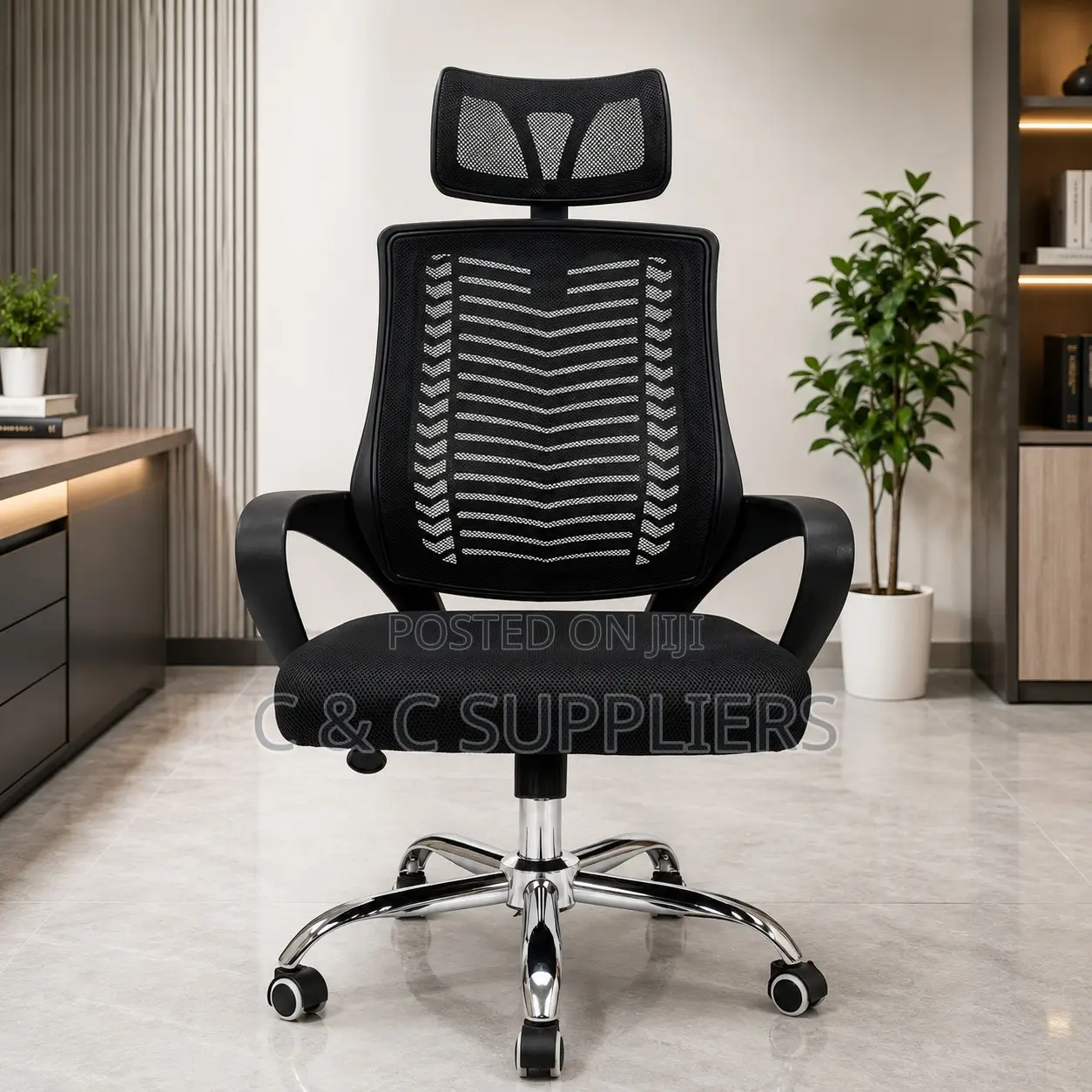 Swivel Mesh Headrest Meeting Chair.