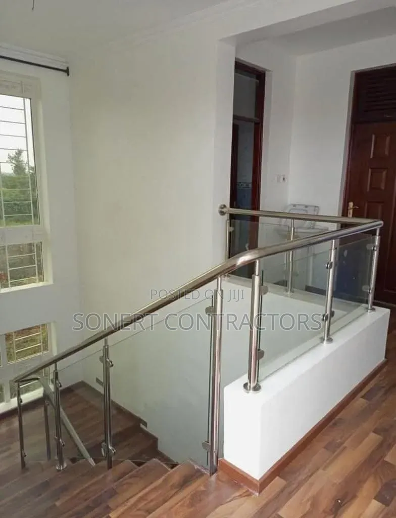 Stairs Balustrade With Stainless Steel and Tough Glass