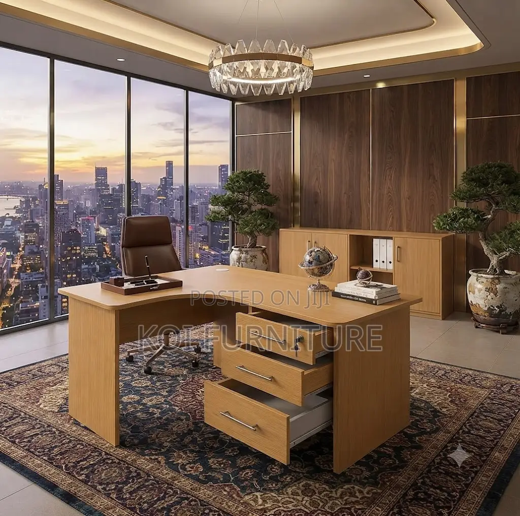 Office Desk; Curved 1.4M L-Shaped Study Desk