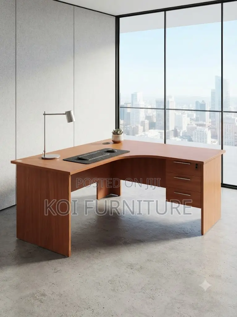 Office Desk; Curved 1.4M L-Shaped Study Desk