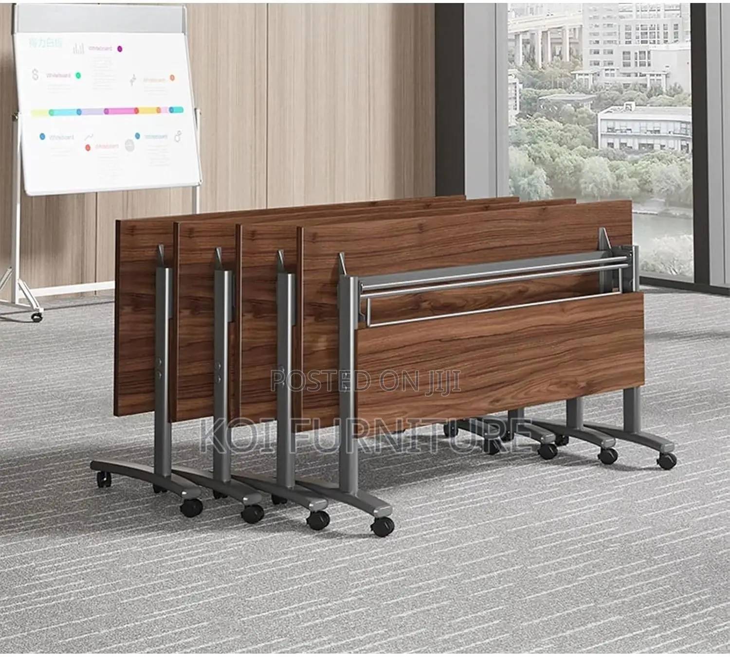 Office Table : 2.4m Mobile Foldable Boardroom Table