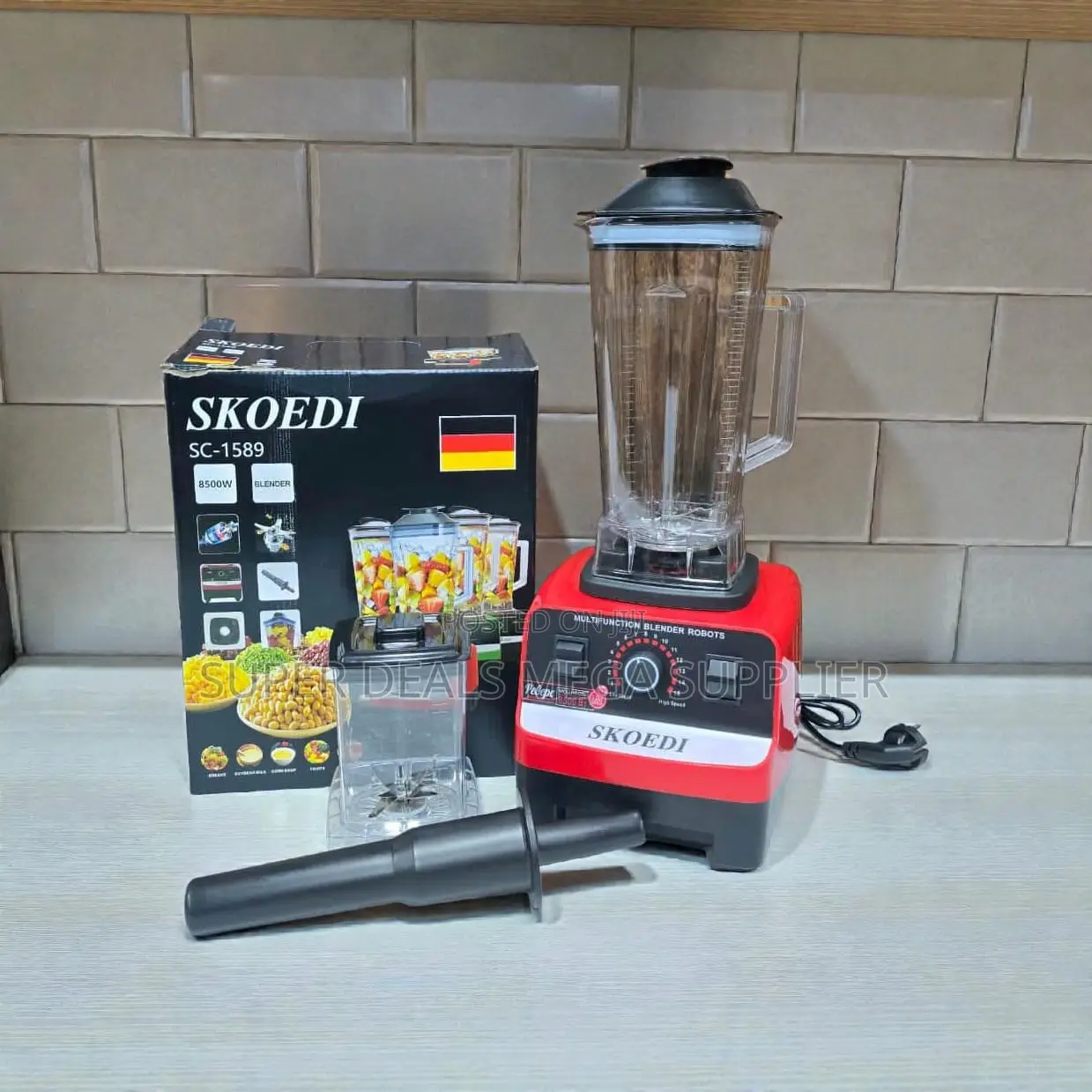 Family-Sized Silver Crest 2-in-1 Double Cup Blender Grinder
