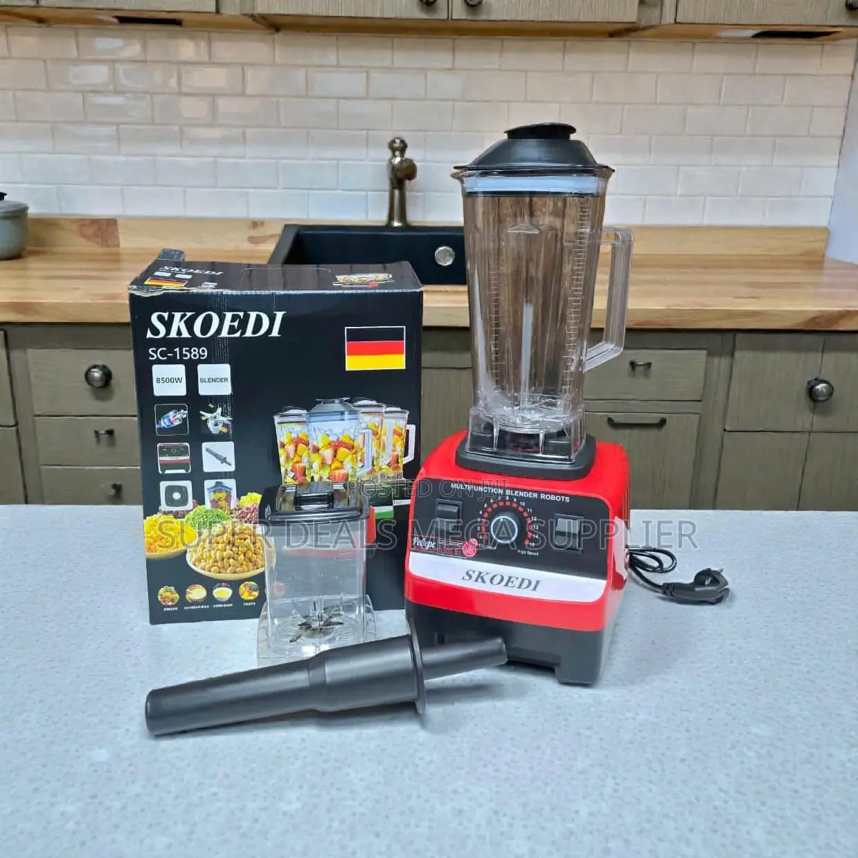 Easy-Clean Silver Crest 2-in-1 Double Cup Blender and Grinder