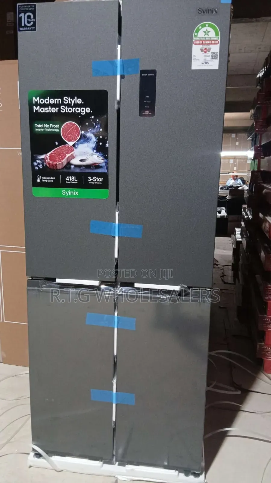 Syinix 421L French Door No Frost Fridge 4 Door