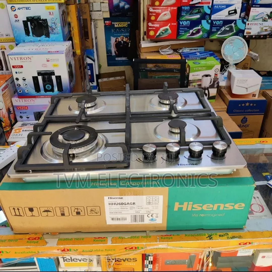 Hisense HHU60GAGR Built in Hob 4 Gas, 60CM - Stainless Steel