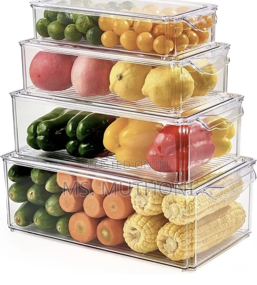 4 PCs Premium, Crystal-Clear Storage Bins