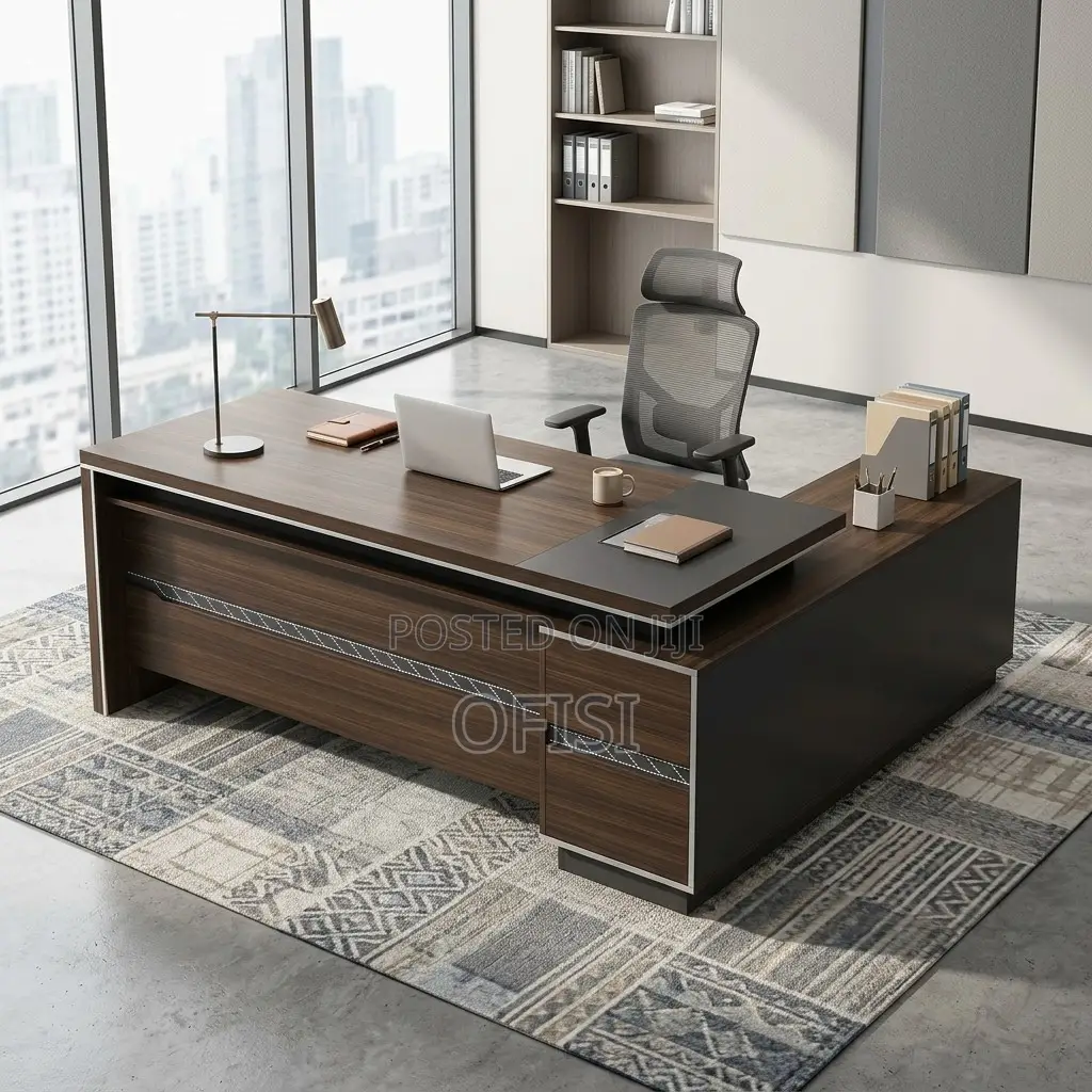 Office Desk; 1.8M Modern Office L-Shaped Boss Desk